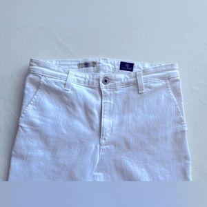 AG white cropped flare jeans